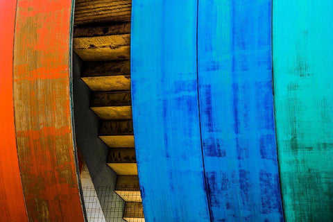 Untitled White Modern Wood Framed Art Print with Double Matting by Schuster, Inge