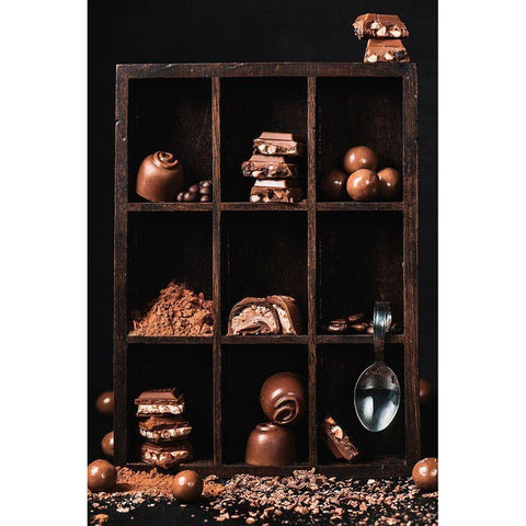 Chocolate Collection Black Modern Wood Framed Art Print with Double Matting by Belenko, Dina