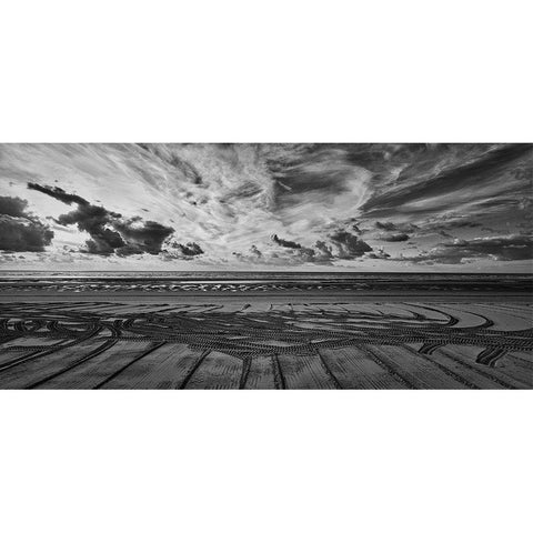 Beach Art White Modern Wood Framed Art Print by Wirth, Michael