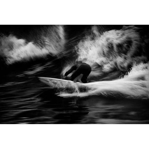 Surf 10 Black Modern Wood Framed Art Print by Della Latta, Massimo