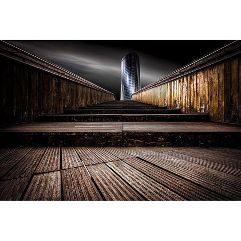 Tin Black Modern Wood Framed Art Print by Glaab, Holger