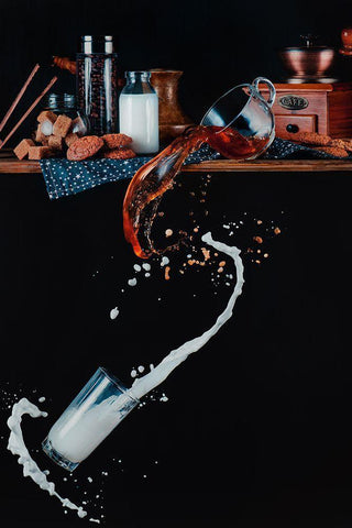 Dynamic Balance White Modern Wood Framed Art Print with Double Matting by Belenko, Dina