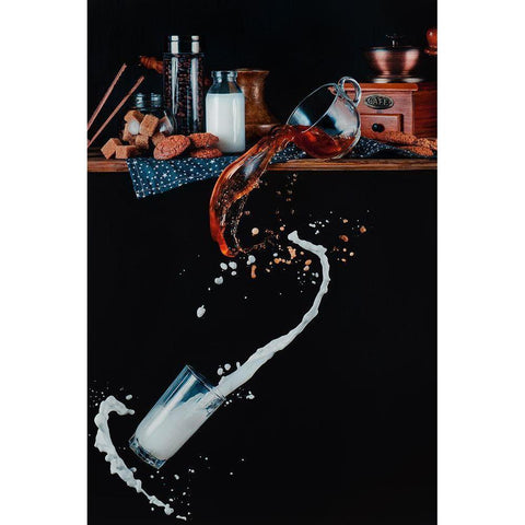 Dynamic Balance Black Modern Wood Framed Art Print by Belenko, Dina