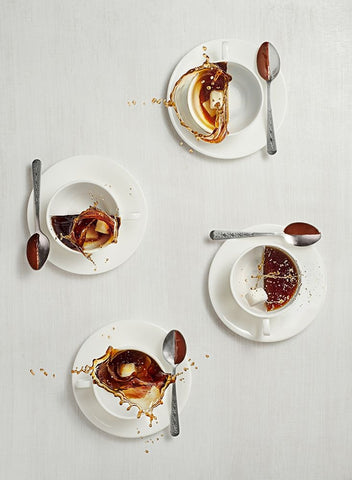 With Sugar No Milk White Modern Wood Framed Art Print with Double Matting by Belenko, Dina