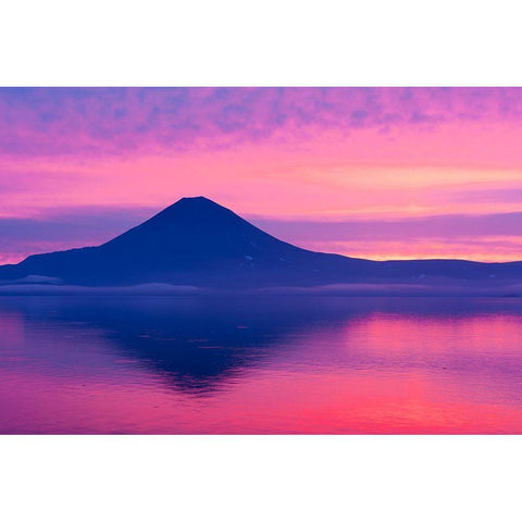 Sunrise At Kuril Lake Black Modern Wood Framed Art Print with Double Matting by Disaro, Giorgio