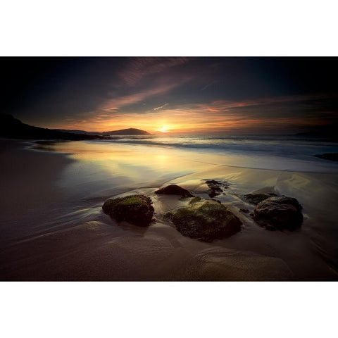 Lights Of O Fortiapon Gold Ornate Wood Framed Art Print with Double Matting by Pascual Buye, Santiago