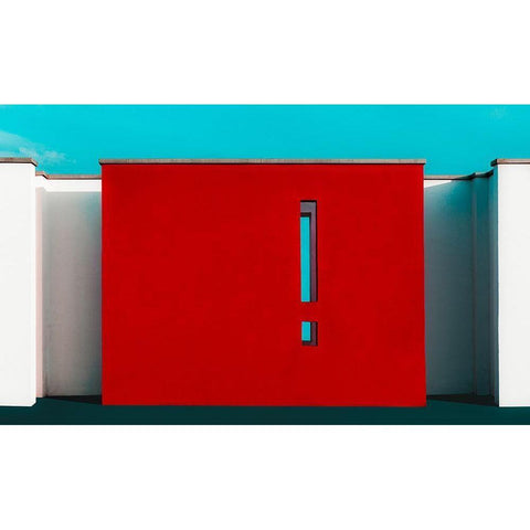 The Red Wall Black Modern Wood Framed Art Print by Schuster, Inge