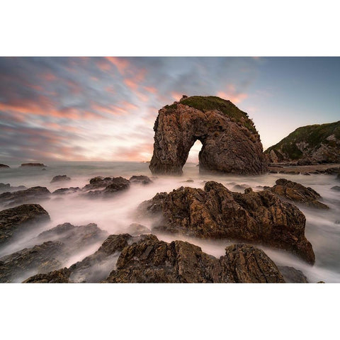 Horse Head Rock Black Modern Wood Framed Art Print with Double Matting by Zhu, Jingshu