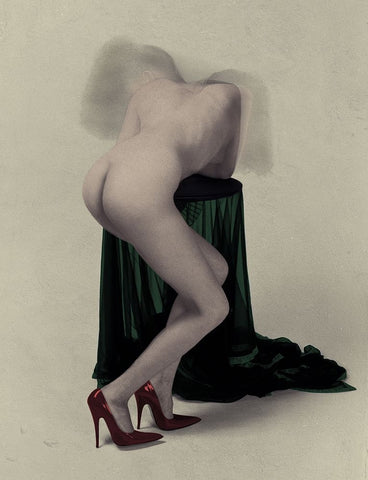 Black Wing Angel White Modern Wood Framed Art Print with Double Matting by Hattori, Fuyuki