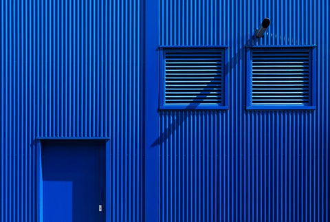 Bleu Black Ornate Wood Framed Art Print with Double Matting by van Son, Greetje