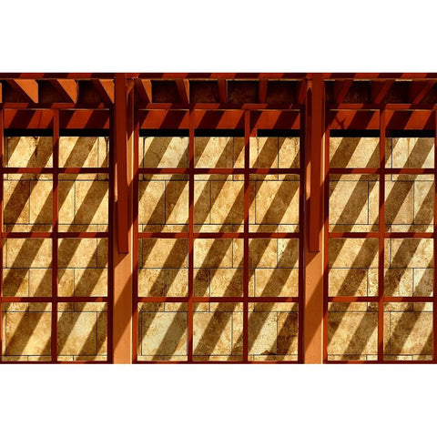 Striped Gold Ornate Wood Framed Art Print with Double Matting by Hawerkamp, Hans-Wolfgang