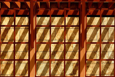 Striped White Modern Wood Framed Art Print with Double Matting by Hawerkamp, Hans-Wolfgang