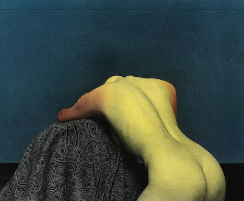 Nu Dans La Chambre White Modern Wood Framed Art Print with Double Matting by Hattori, Fuyuki