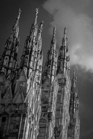 Duomo Di Milano Black Ornate Wood Framed Art Print with Double Matting by Viretti, Jean-Louis