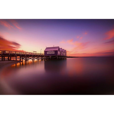 Busselton Sunset Black Modern Wood Framed Art Print by Zhang, Despird