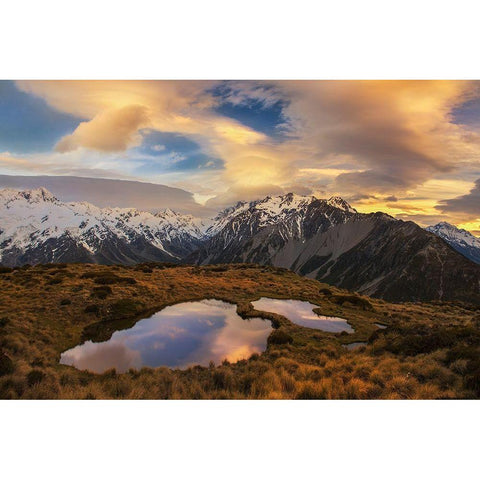 Mountain Light White Modern Wood Framed Art Print by Zhang, Yan