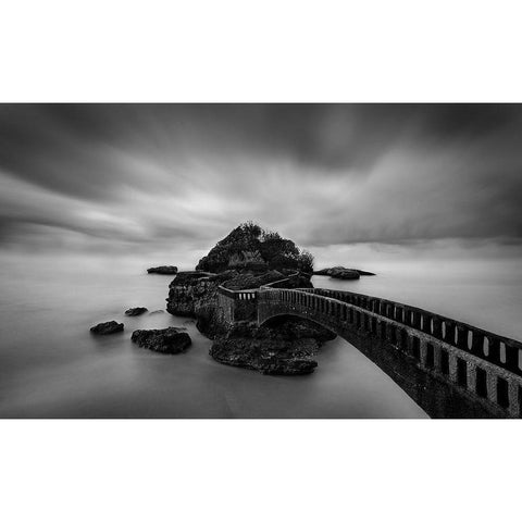 Bridge White Modern Wood Framed Art Print by Perez, Ritxard