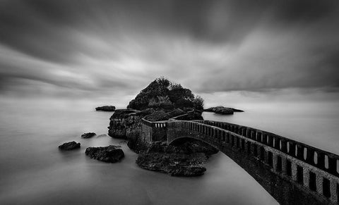 Bridge White Modern Wood Framed Art Print with Double Matting by Perez, Ritxard