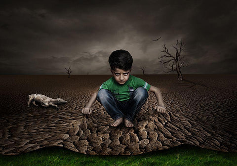 Disappointment White Modern Wood Framed Art Print with Double Matting by Ener, Deniz