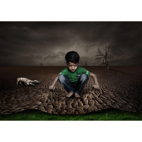 Disappointment Black Modern Wood Framed Art Print with Double Matting by Ener, Deniz