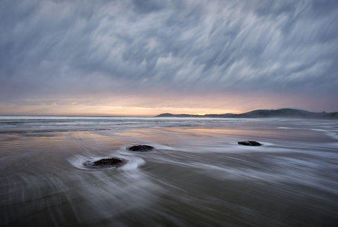 Windy Dawn At Koekohe Beach Black Ornate Wood Framed Art Print with Double Matting by Dou, Shenshen