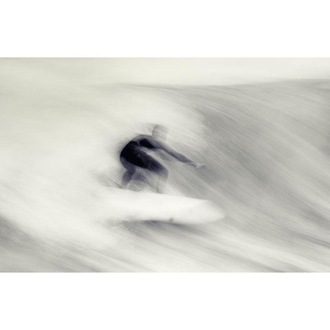 Surfing Impressions White Modern Wood Framed Art Print by Swapnil