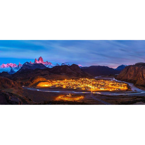 El Chalten In Dawn Black Modern Wood Framed Art Print by Mao, Dianne