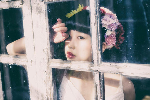 Flower Girl Black Ornate Wood Framed Art Print with Double Matting by Flavor, 7