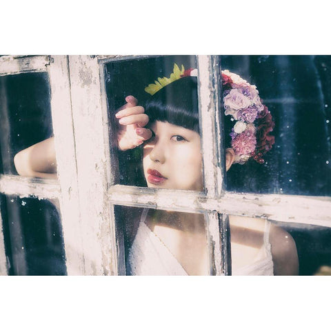 Flower Girl Black Modern Wood Framed Art Print by Flavor, 7