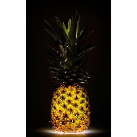 Pineapple Black Modern Wood Framed Art Print by De Kogel, Wieteke