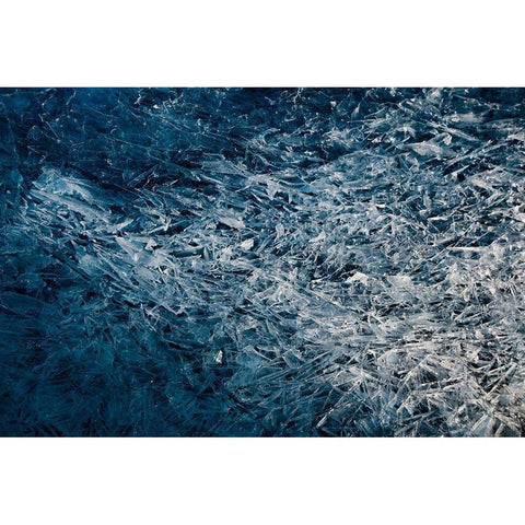 Moody Blue Black Modern Wood Framed Art Print with Double Matting by Hewson, Darlene