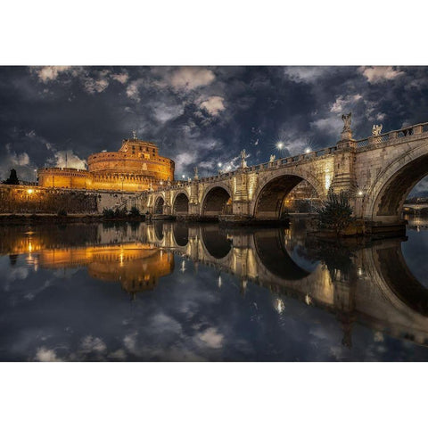 Arches And Clouds. Black Modern Wood Framed Art Print by Cuomo, Massimo