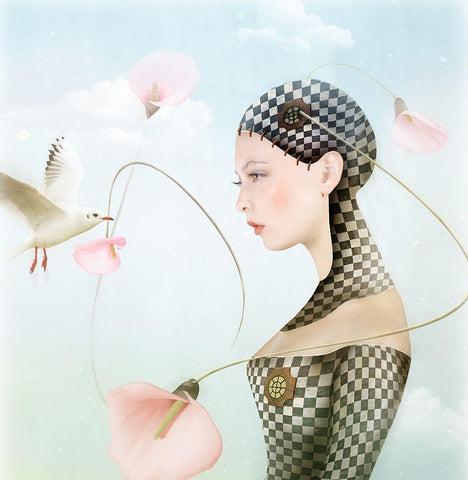 Flowering Black Ornate Wood Framed Art Print with Double Matting by Melik-Nubarova, Svetlana