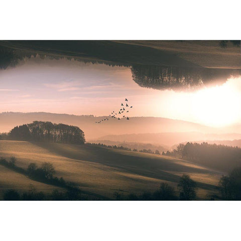 Interplanar Black Modern Wood Framed Art Print with Double Matting by Hennen, Marcus