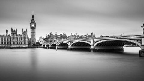 London Black Ornate Wood Framed Art Print with Double Matting by Jurek, Milan