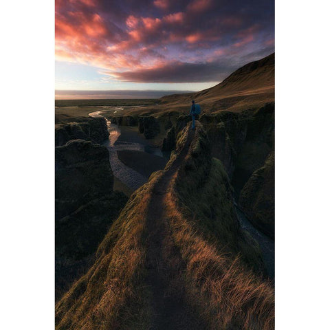 Climb Black Modern Wood Framed Art Print by Martin Castan, David