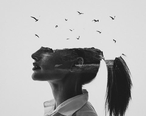 Zephyr Black Ornate Wood Framed Art Print with Double Matting by Demir, Erkin