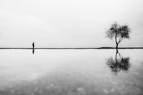 Untitled Black Ornate Wood Framed Art Print with Double Matting by Ayer, Ali