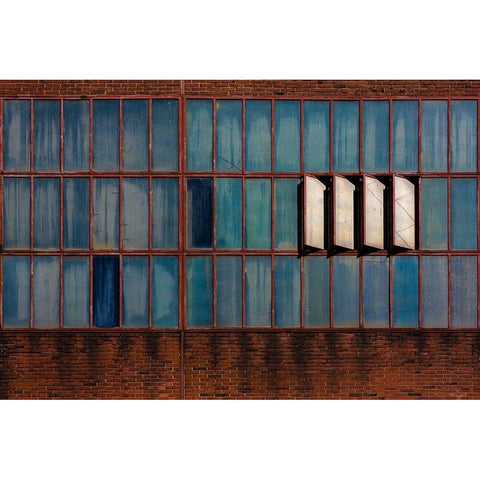 Windows Black Modern Wood Framed Art Print with Double Matting by Endermann, Rolf