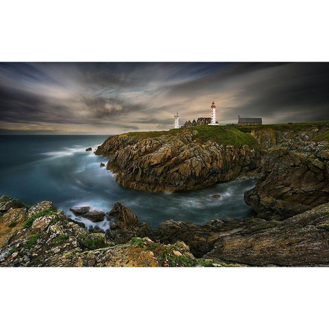 Pointe Saint-Mathieu... Gold Ornate Wood Framed Art Print with Double Matting by Browko, Krzysztof