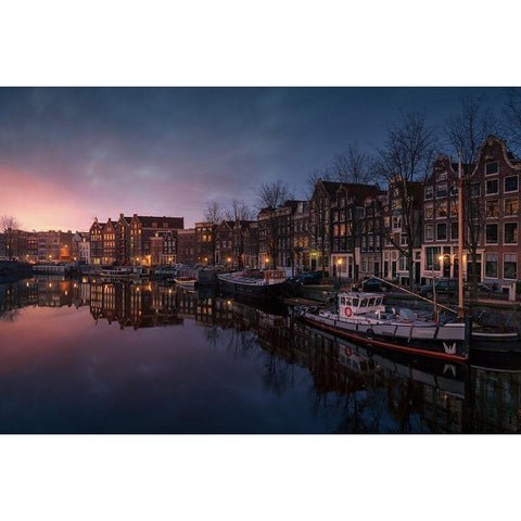 New Amsterdam 1 White Modern Wood Framed Art Print by Pablo De, Juan