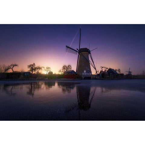 Kinderdijk 1 Gold Ornate Wood Framed Art Print with Double Matting by Pablo De, Juan