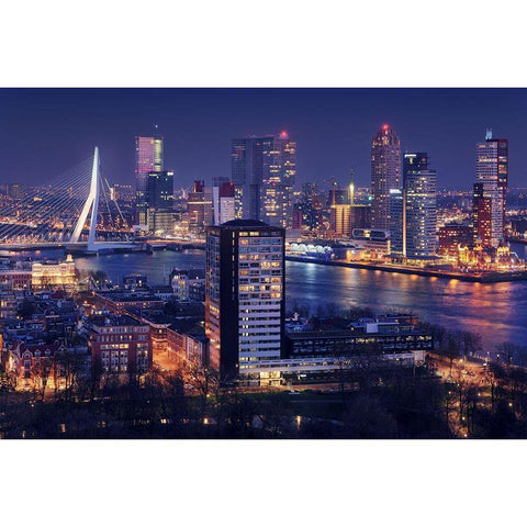 Big Rotterdam 2 White Modern Wood Framed Art Print by Pablo De, Juan