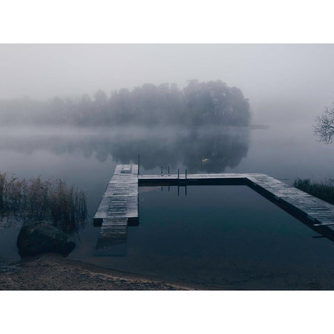 Dark Reflections Black Modern Wood Framed Art Print with Double Matting by Lindsten, Christian