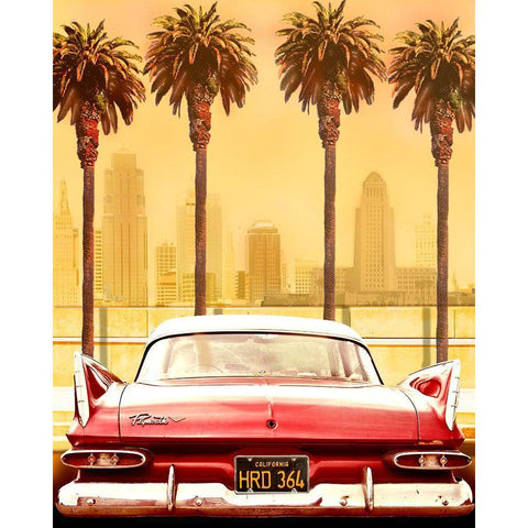 Plymouth Savoy With Palms Gold Ornate Wood Framed Art Print with Double Matting by Butterworth, Larry