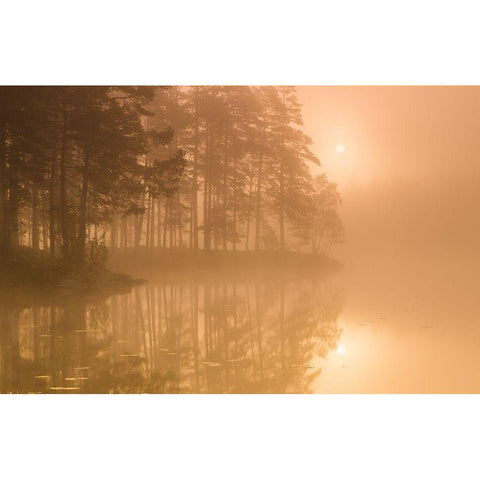 Sun A Mist Black Modern Wood Framed Art Print with Double Matting by Christensen, Andreas