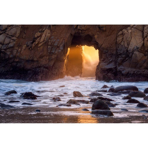 Fire In The Hole Gold Ornate Wood Framed Art Print with Double Matting by Gastager, Daniel