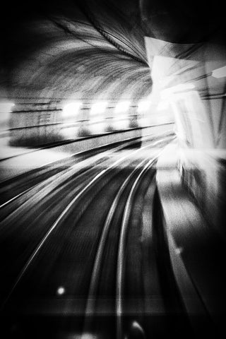 Metro Lights Black Ornate Wood Framed Art Print with Double Matting by Bricchetti, Mauro
