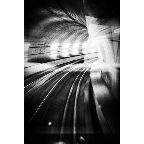 Metro Lights White Modern Wood Framed Art Print by Bricchetti, Mauro