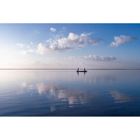 Ripples Black Modern Wood Framed Art Print with Double Matting by Macua, Gerald